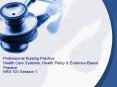 Professional Nursing Practice: Health Care Systems, Health Policy PowerPoint PPT Presentation
