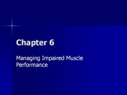 Managing Impaired Muscle Performance