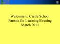 Welcome to Castle School Parents for Learning Evening March 2011 PowerPoint PPT Presentation