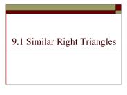 9.1 Similar Right Triangles