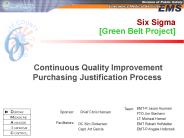 Six Sigma [Green Belt Project]