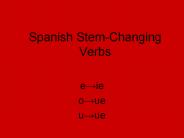 Spanish Stem-Changing Verbs