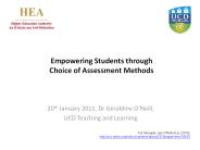 Empowering Students through Choice of Assessment Methods