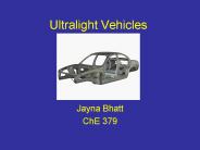 Ultralight Vehicles