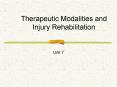 Therapeutic Modalities and Injury Rehabilitation PowerPoint PPT Presentation