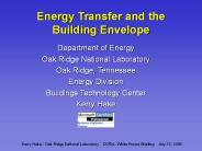 Energy Transfer and the Building Envelope