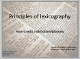 Principles of lexicography PowerPoint PPT Presentation