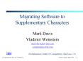 Migrating Software to Supplementary Characters PowerPoint PPT Presentation
