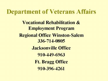Department of Veterans Affairs