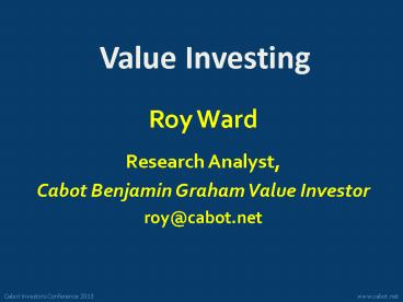 Value Investing