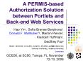 A PERMIS-based Authorization Solution between Portlets and Back-end Web Services PowerPoint PPT Presentation