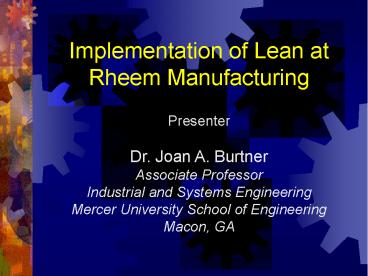 Implementation of Lean at Rheem Manufacturing