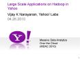 Large Scale Applications on Hadoop in Yahoo