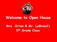 Welcome to Open House PowerPoint PPT Presentation