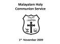 Malayalam Holy Communion Service PowerPoint PPT Presentation
