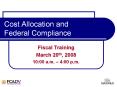 Cost Allocation and Federal Compliance PowerPoint PPT Presentation