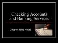 Checking Accounts and Banking Services PowerPoint PPT Presentation