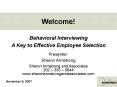 Behavioral Interviewing PowerPoint PPT Presentation