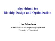 Algorithms for Biochip Design and Optimization