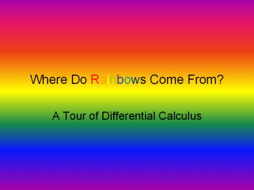 Where Do Rainbows Come From?