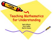 Teaching Mathematics for Understanding