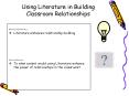 Using Literature in Building Classroom Relationships PowerPoint PPT Presentation