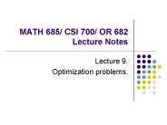 MATH 685/ CSI 700/ OR 682 Lecture Notes