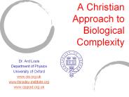 A Christian Approach to Biological Complexity