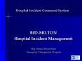 Hospital Incident Command System PowerPoint PPT Presentation
