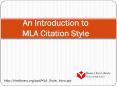 An Introduction to MLA Citation Style PowerPoint PPT Presentation