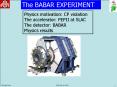The BABAR EXPERIMENT PowerPoint PPT Presentation