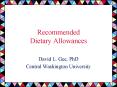 Recommended Dietary Allowances PowerPoint PPT Presentation