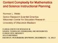 Content Complexity for Mathematics and Science Instructional Planning PowerPoint PPT Presentation