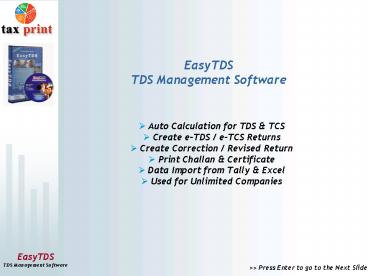 EasyTDS TDS Management Software
