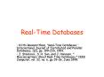Real-Time Databases PowerPoint PPT Presentation