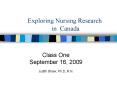Exploring Nursing Research in Canada PowerPoint PPT Presentation