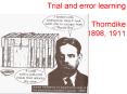 Trial and error learning Thorndike 1898, 1911 PowerPoint PPT Presentation
