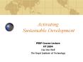 Activating  Sustainable Development PowerPoint PPT Presentation
