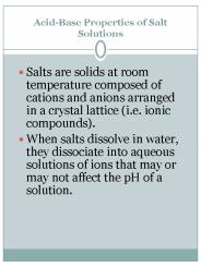 Acid-Base Properties of Salt Solutions