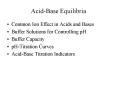 Acid-Base Equilibria PowerPoint PPT Presentation
