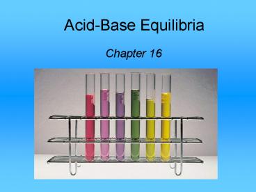 Acid-Base Equilibria