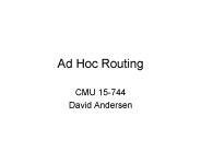 Ad Hoc Routing
