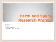 Earth and Space Research Project