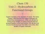 Chem 150 Unit 2 - Hydrocarbons