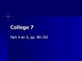 College 7 PowerPoint PPT Presentation