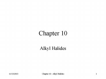 Alkyl Halides