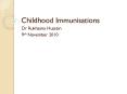 Childhood Immunisations PowerPoint PPT Presentation