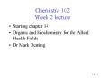 Chemistry 102 Week 2 lecture PowerPoint PPT Presentation