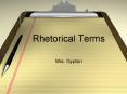 Rhetorical Terms PowerPoint PPT Presentation