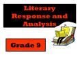 Literary Response and Analysis PowerPoint PPT Presentation